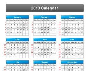 Calendar 2013 PowerPoint Template Calendar 2013 PowerPoint Template
