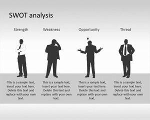 SWOT PowerPoint Template with Human Silhouette SWOT PowerPoint Template with Human Silhouette