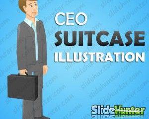 CEO Business Character with Suitcase
