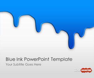 Plantilla PowerPoint con Derrame de Pintura Azul