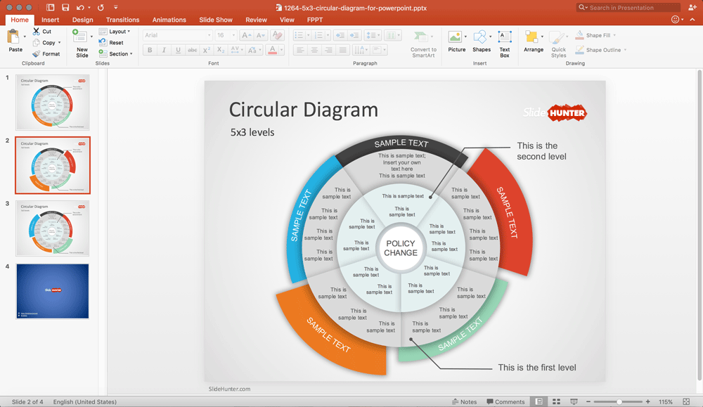 Free Free Multi Level Circular Diagram PowerPoint Template Free