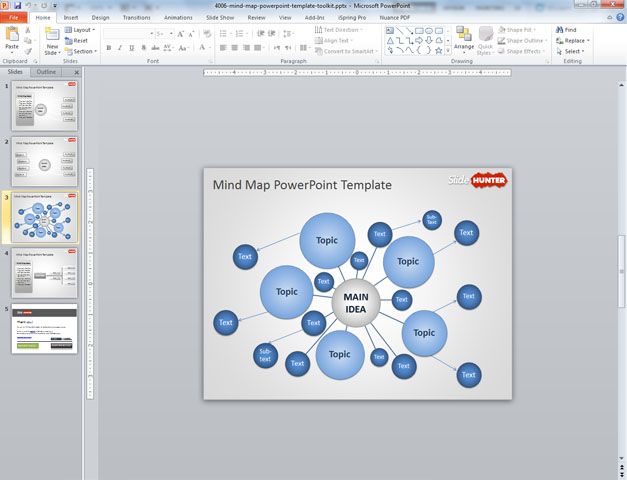 Free Mind Map Powerpoint Template Toolkit For Presentations