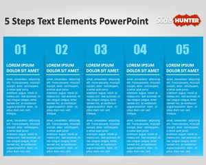 Cool Five Steps Powerpoint Template with Textbox