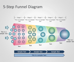 5-Step Horizontal Funnel Diagram PowerPoint Template