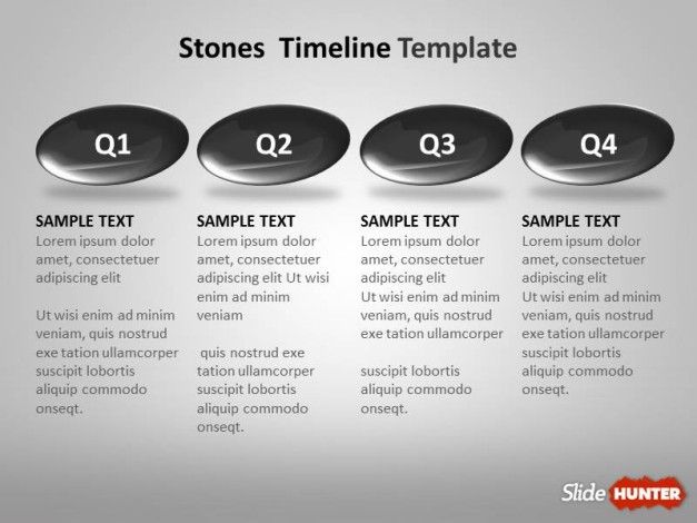 Timeline Template Year to Year Design with Stones
