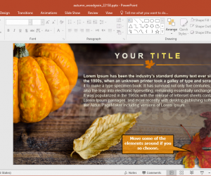 Animated Autumn Woodgrain Thanksgiving PowerPoint Template