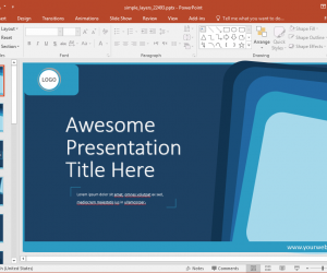 Animated Blue Layers PowerPoint Template