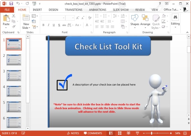 Create Forms In PowerPoint Slides With Checkbox Template