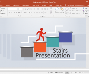 Animated Climbing Stairs PowerPoint Template