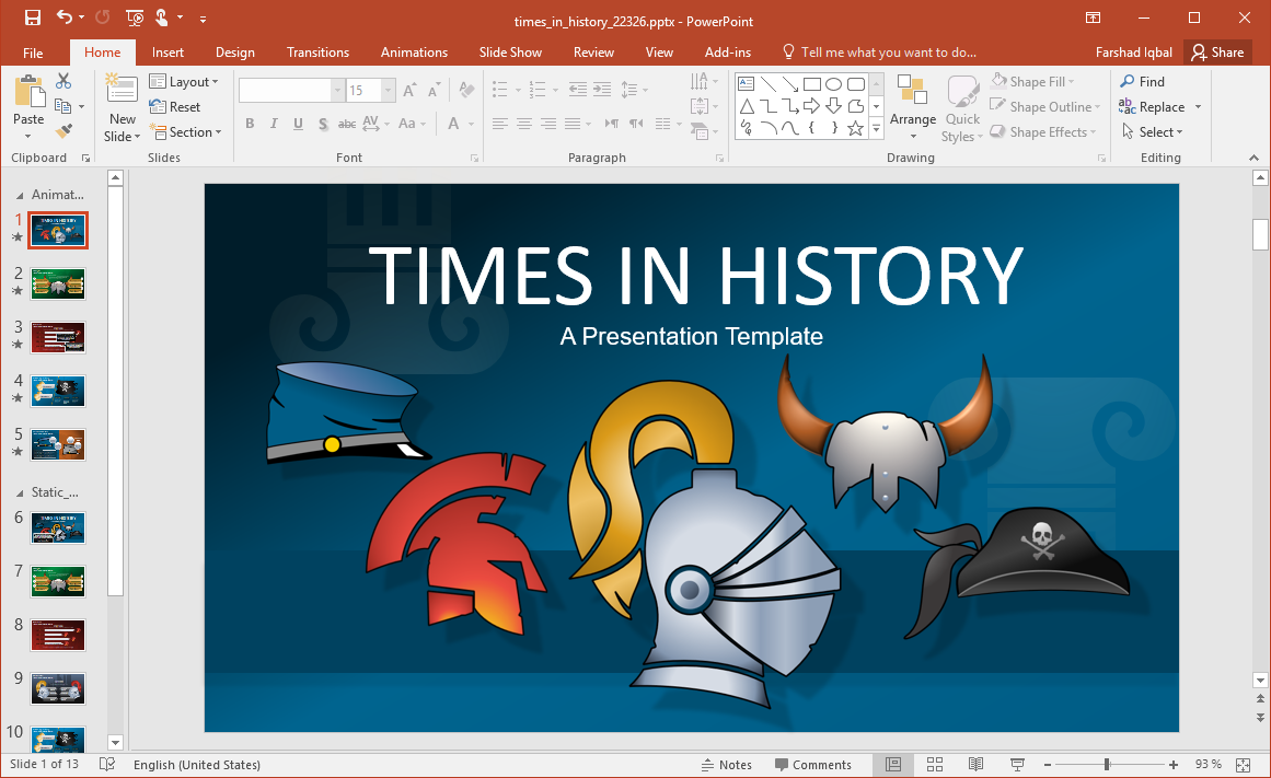 animated history powerpoint template ppt templates history