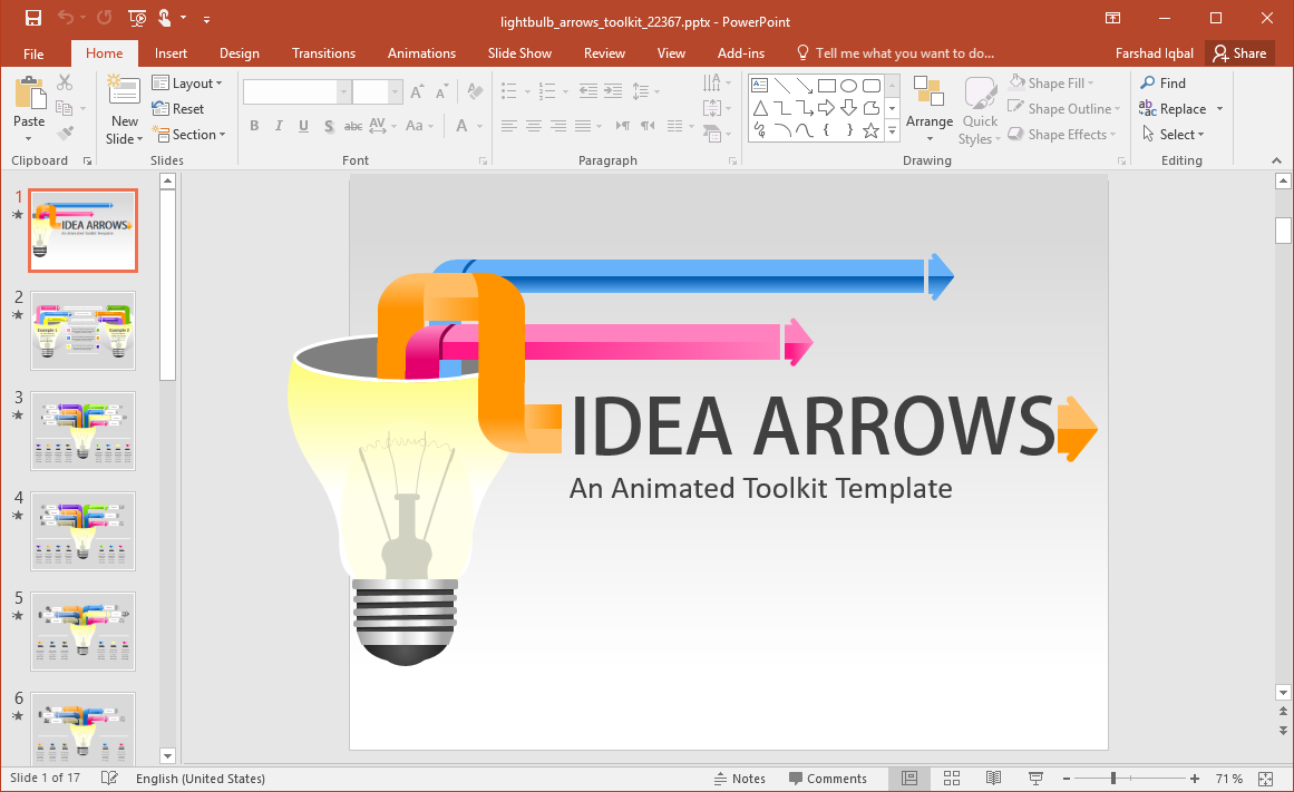 animated light bulb diagrams powerpoint template diagrams template