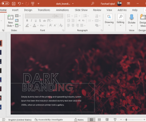 Animated dark branding PowerPoint template