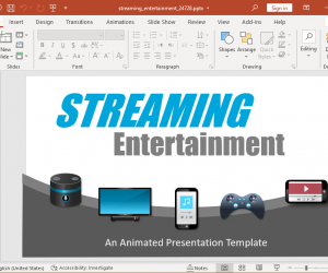 Animated media streaming PowerPoint template