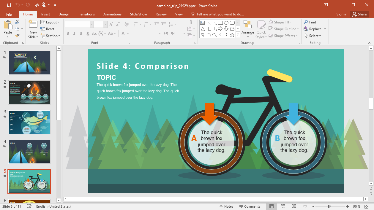Animated Camping PowerPoint Template
