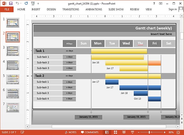 Editable Gantt Chart Ppt