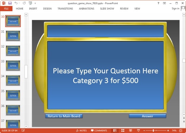 Jeopardy Game Templates For Powerpoint