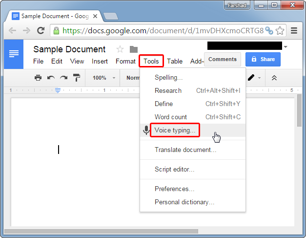 Google Docs Voice Typing Indonesia - malayendiq