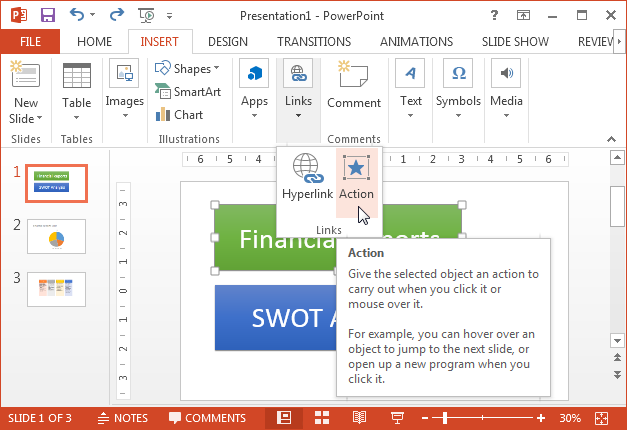 link powerpoint presentation to another