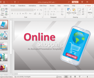 Mobile online shopping powerpoint template