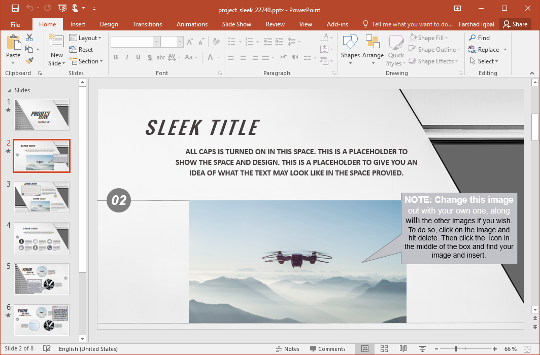 Project Sleek Presentation Template for PowerPoint