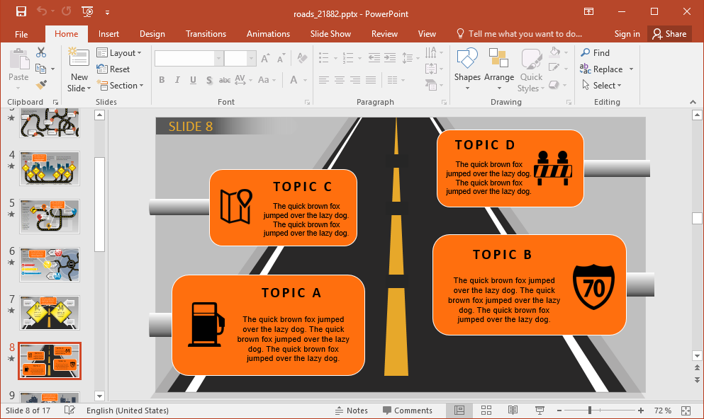 Animated Navigation PowerPoint Template