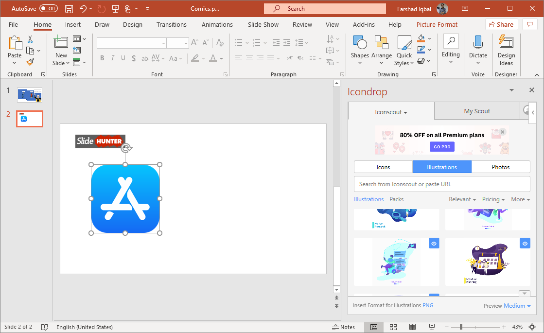 Get Access to More Than 60 000 Icons  in PowerPoint  with 
