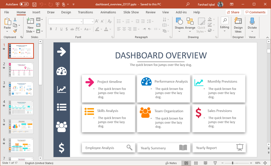 Animated Dashboard Powerpoint Template