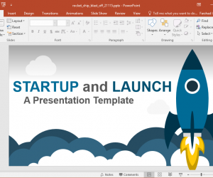 Animated launch startup powerpoint template