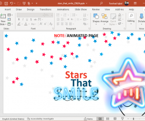 animated neon stars powerpoint template