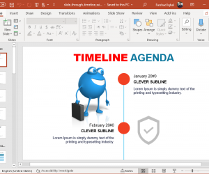 animated slide through character timeline powerpoint template