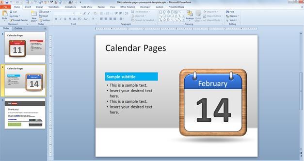 Calendar Template For Powerpoint from slidehunter.com