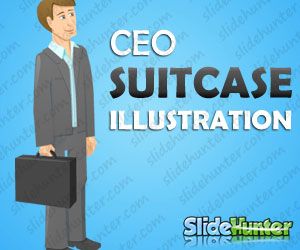 CEO Business Character with Suitcase