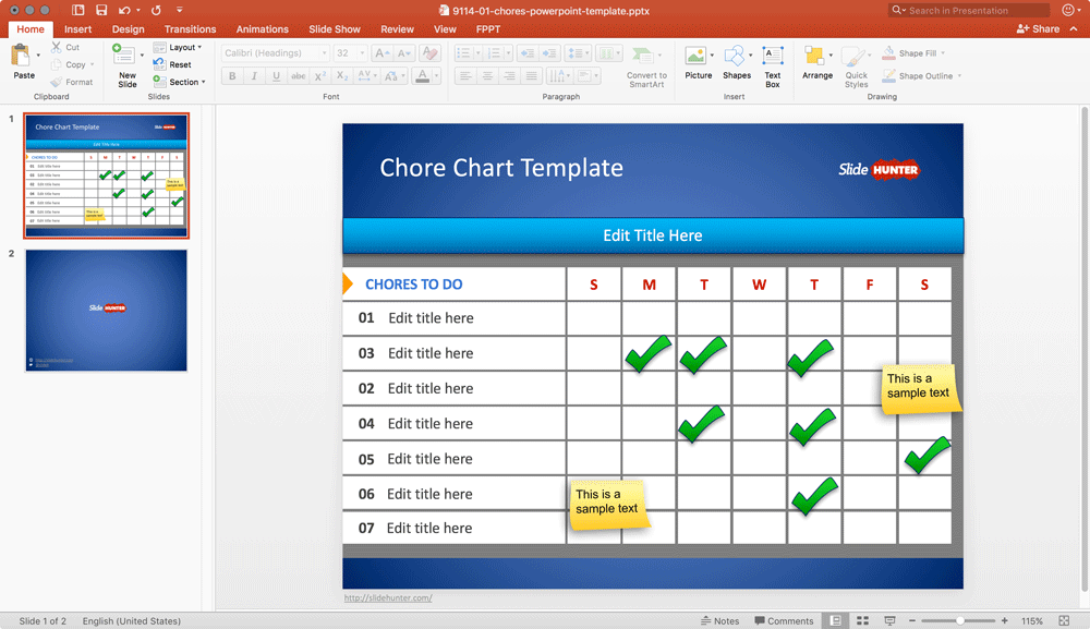 Template For Chore Chart from slidehunter.com