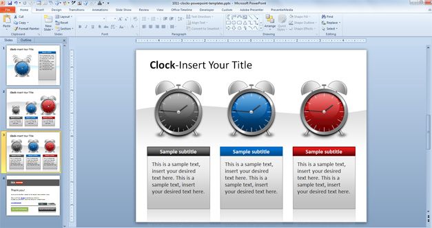 free real time clock for powerpoint