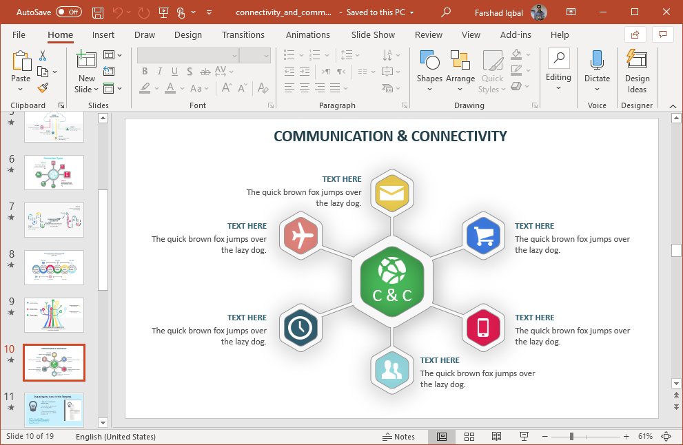 Animated Connectivity and Communication PowerPoint Template