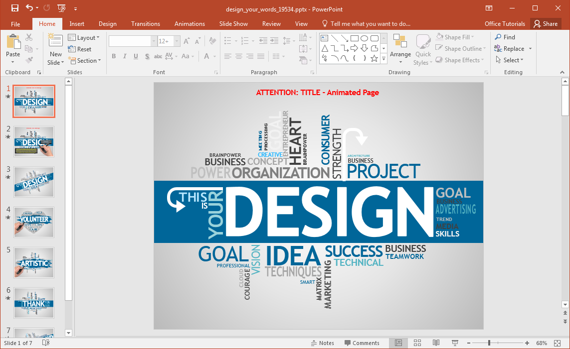 Powerpoint Word Cloud Template Free