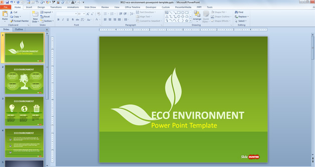 Free Green Sustainability Powerpoint Template Free Powerpoint Templates Slidehunter Com