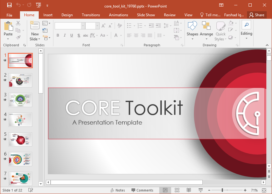 editable core diagrams template for powerpoint diagrams template