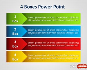 Four Box Powerpoint Template For Lineal Process