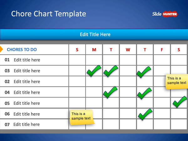 Chores Chart Template Free Printable from slidehunter.com