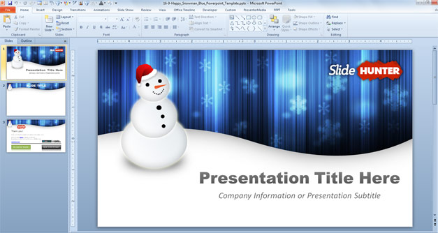 Blue Christmas PowerPoint template 2013