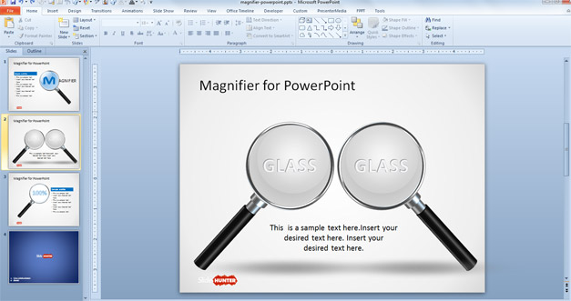 Free Magnifier Powerpoint Template Free Powerpoint Templates Slidehunter Com