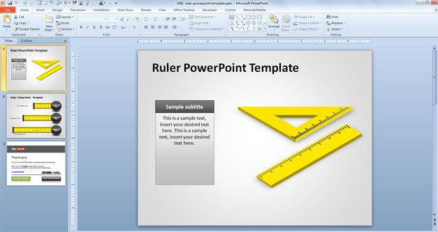 free ruler powerpoint with squad 3D