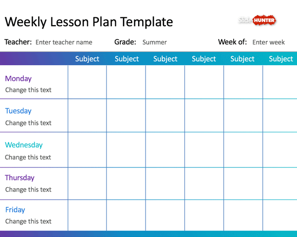 Powerpoint Lesson Plan Template from slidehunter.com