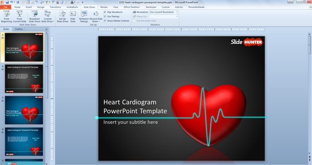 Free animated heart PowerPoint Template