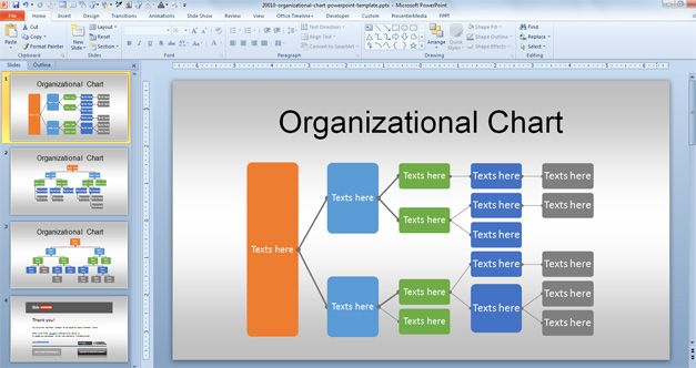 Horizontal Organizational Chart Template