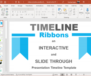 interactive timeline ribbons template for powerpoint