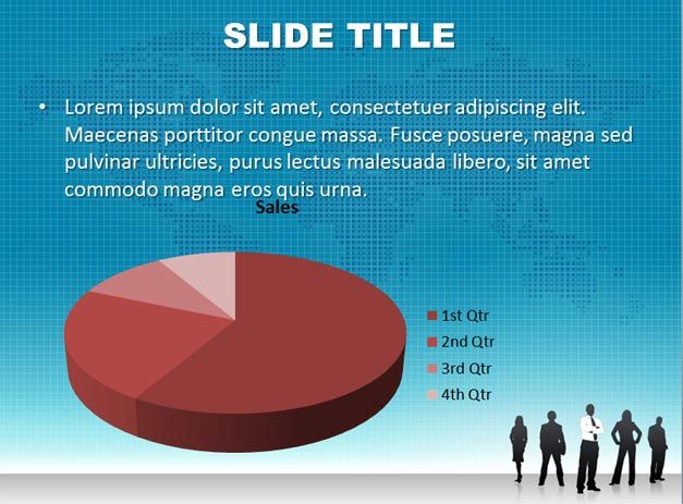 leadership slide with 3d pie chart template