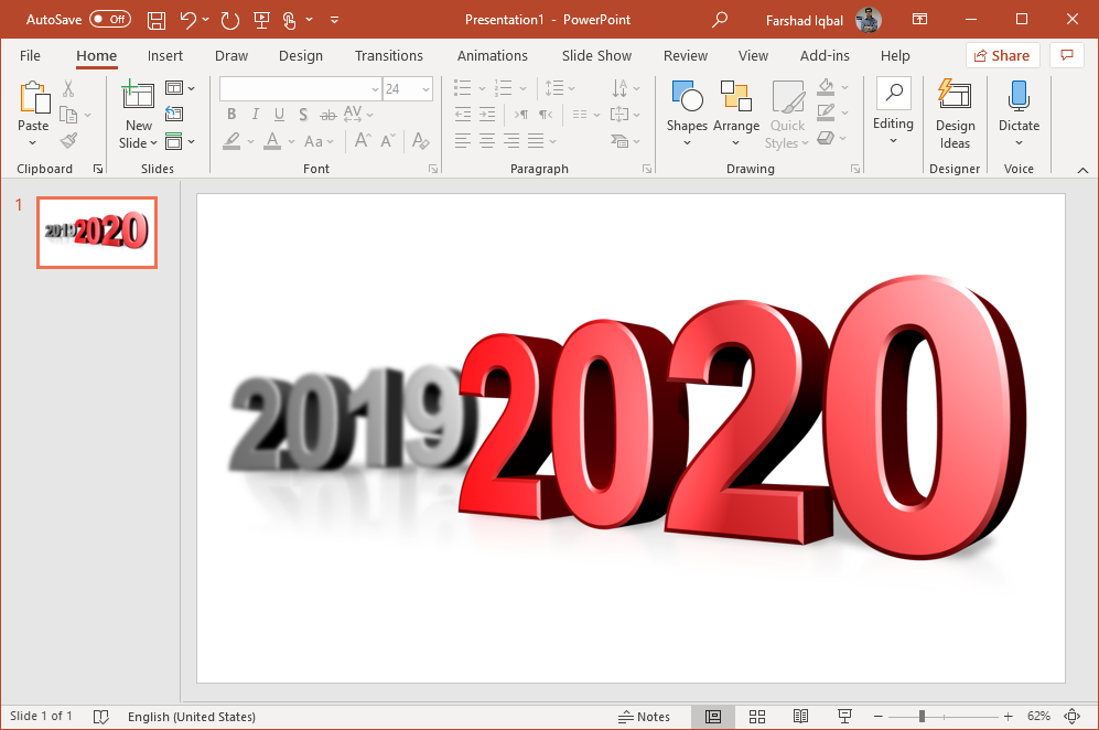 Как выглядит powerpoint 2020