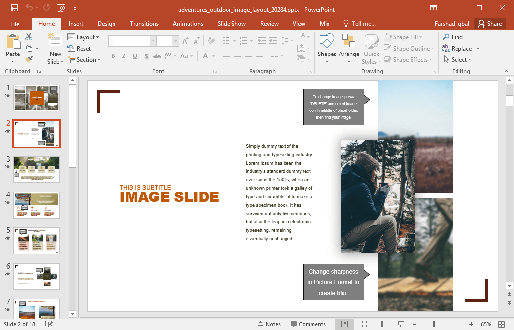 Animated Outdoor Images Template For Powerpoint